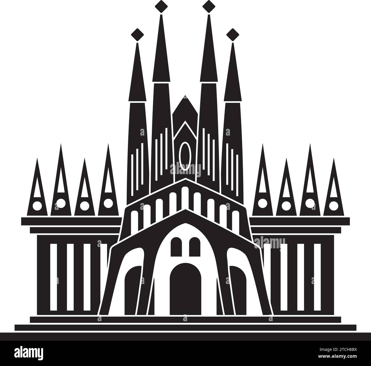 basilika der heiligen Familie Fassade Stock Vektor basilika der heiligen Familie Fassade Stock Vektor