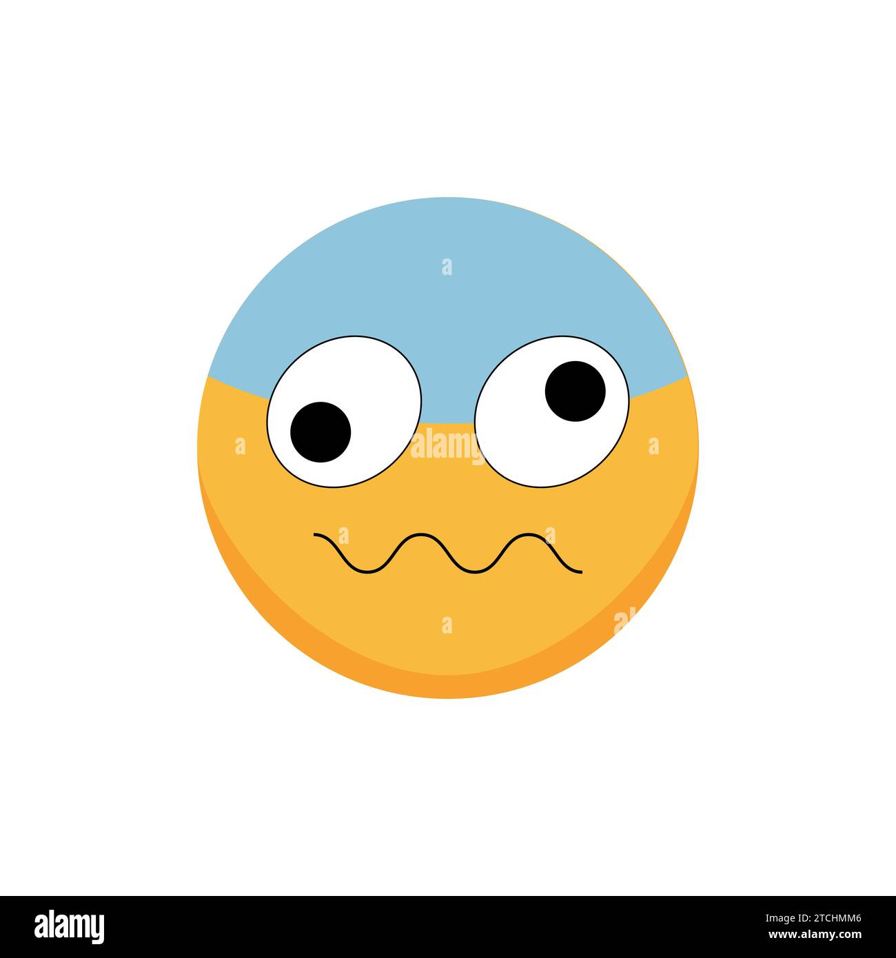 Kopfschmerzen. Comic-Emoji. Illustration des flachen Vektors. Stock Vektor