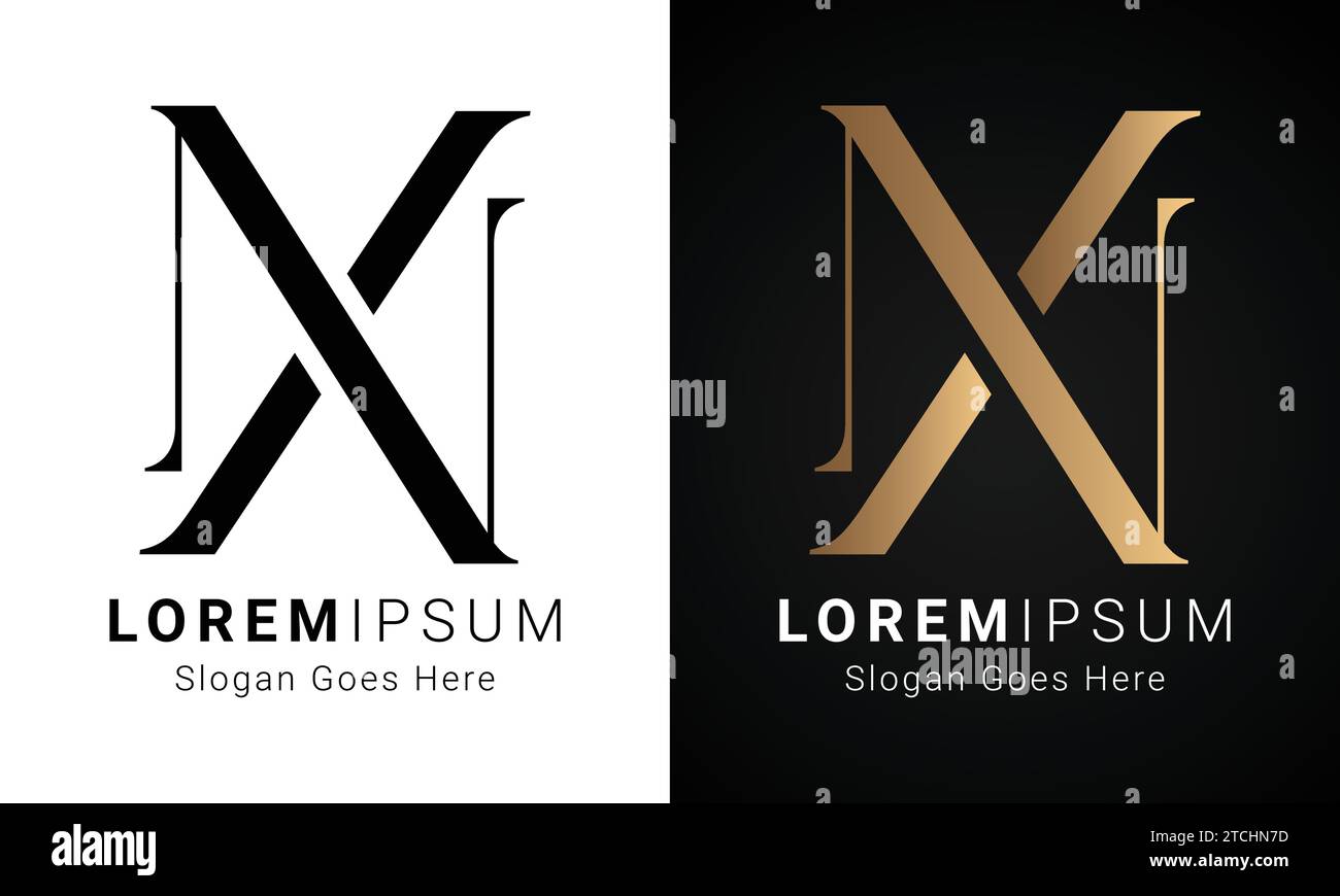 Luxuriöses Initial NX- oder XN-Monogramm-Logo-Design Stock Vektor