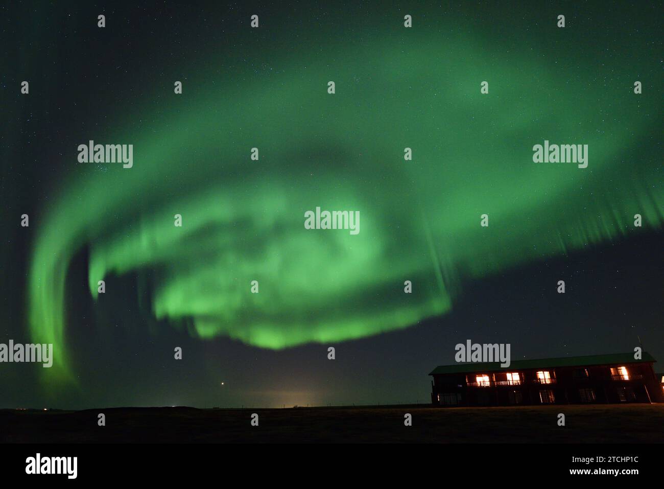 Aurora Borealis mit Venus vom Hotel Ranga am 14. März 20023 Stockfoto