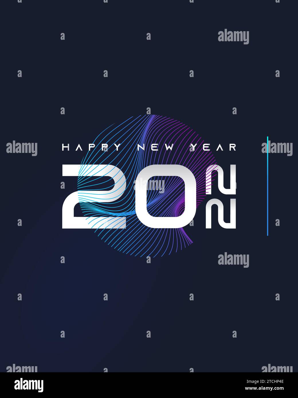 „Happy New Year 2022“-Poster-Set mit futuristischem und farbenfrohem Stil. 2022 Designvorlage Für Textnummern. Designvorlage für Neujahrsfeier für Flyer Stock Vektor