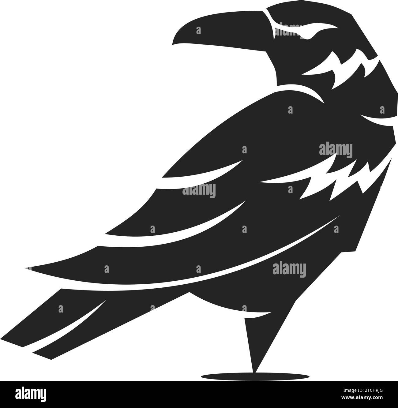 Raven Logo Vorlage isoliert. Markenidentität. Symbol abstrakte Vektorgrafik Stock Vektor