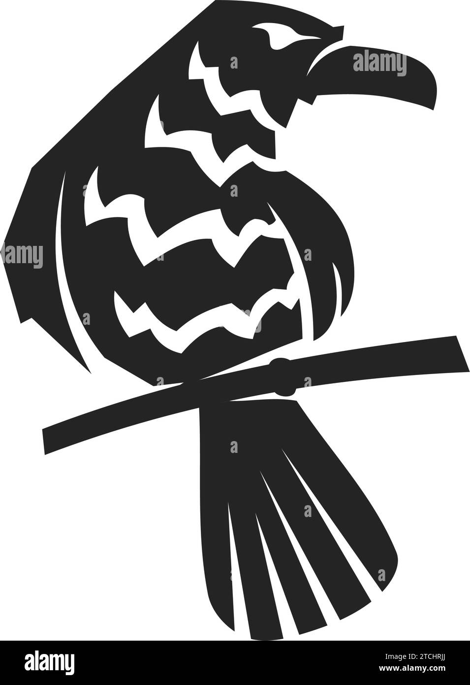 Raven Logo Vorlage isoliert. Markenidentität. Symbol abstrakte Vektorgrafik Stock Vektor