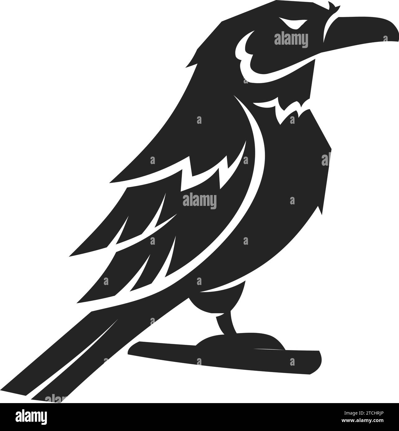 Raven Logo Vorlage isoliert. Markenidentität. Symbol abstrakte Vektorgrafik Stock Vektor
