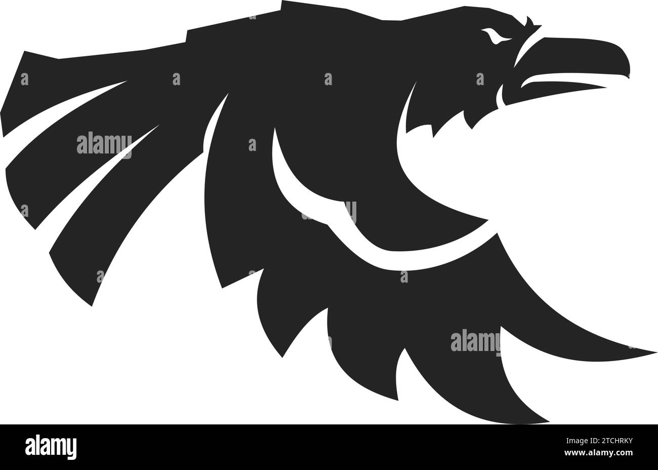 Raven Logo Vorlage isoliert. Markenidentität. Symbol abstrakte Vektorgrafik Stock Vektor