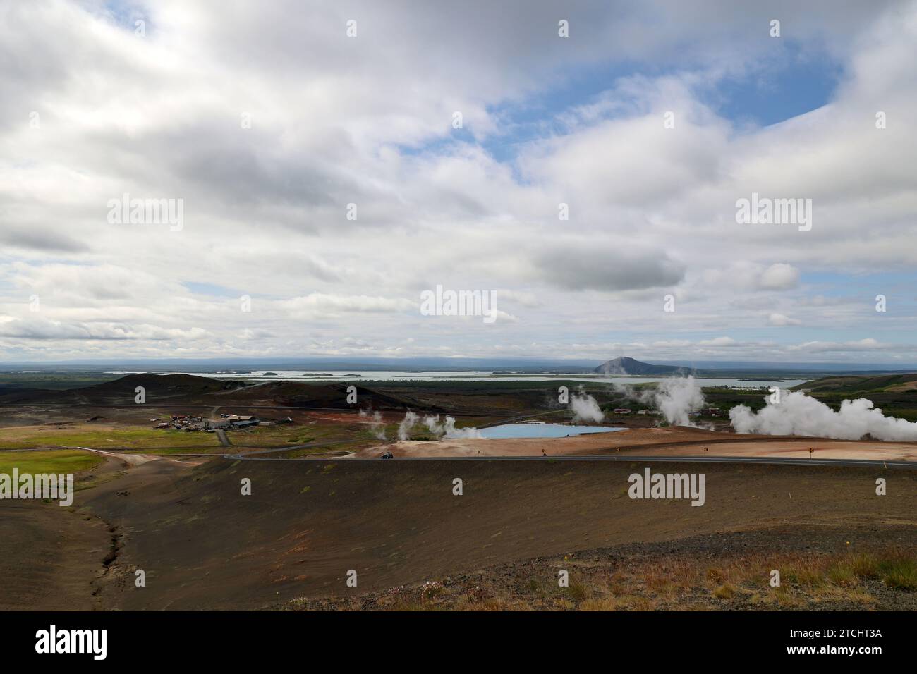 Geothermisches Gebiet Myvatn mit seinen zahlreichen heißen Quellen im vulkanischen Krafla-System Stockfoto