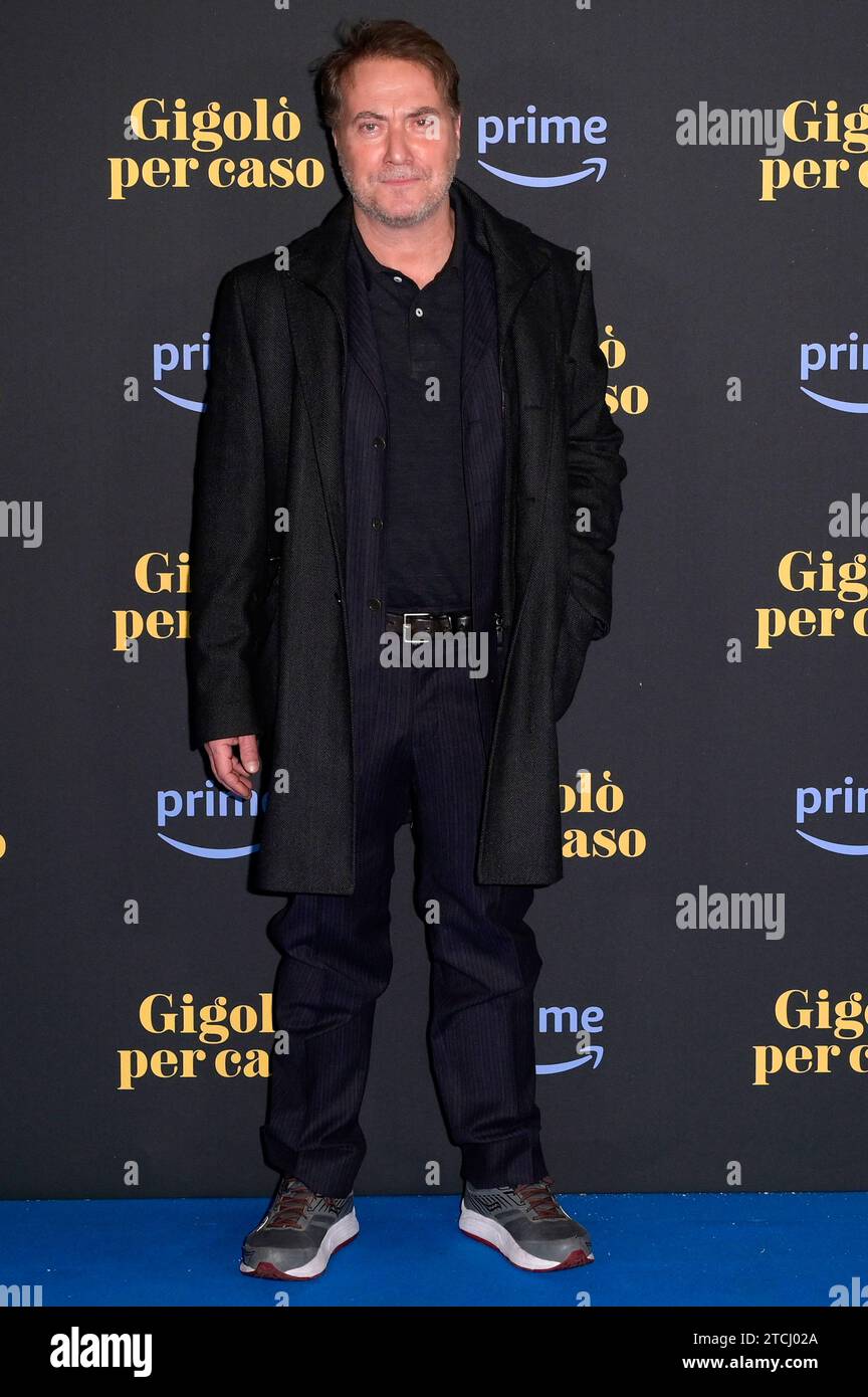 Corrado Guzzanti bei der Premiere der Amazon Prime Videoserie „Gigolò per caso“ im Castello di Torcrescenza. Rom, 12.12.2023 Stockfoto