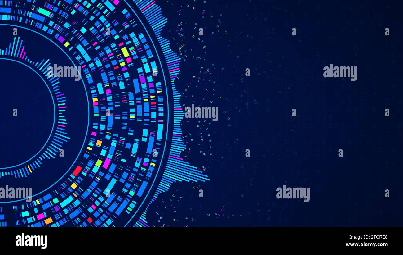 Big Data- und KI-Automatisierungstechnologie für Geschäftsanalysen. Data Mining, Filterung, Sortierung, Clustering. Data Science, Künstliche Intelligenz und V Stockfoto