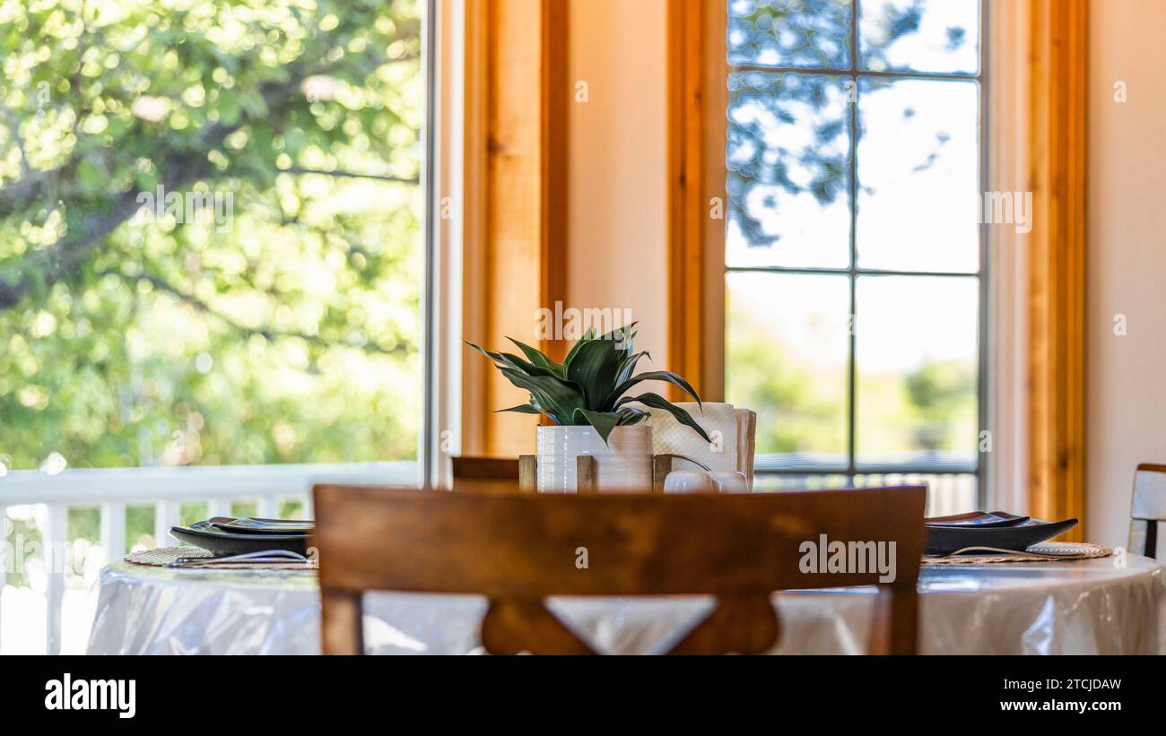 Eine Nahaufnahme einer Hochzeitsdekoration Stockfoto