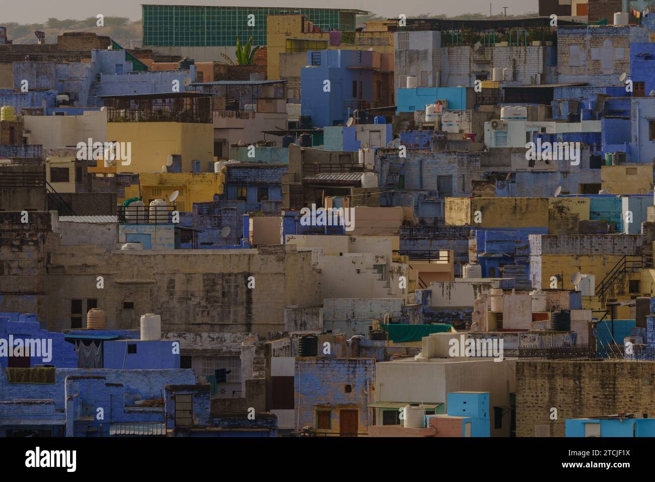 Blick auf das Blue City Jodhpur House Stockfoto