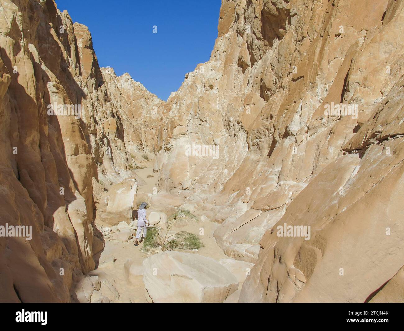 Beduine im White Canyon, südlicher Sinai, Ägypten *** Beduine im White Canyon, südlicher Sinai, Ägypten Stockfoto