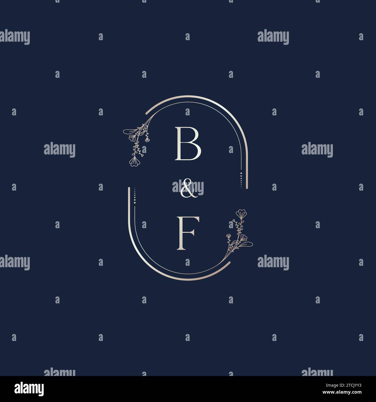 BF Wedding Initial-Logobuchstaben in hochwertigem, professionellem Design, das auf allen Printmedien gut gedruckt wird Stock Vektor