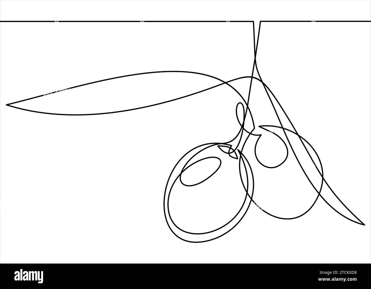 Liniensymbol oliv - durchgehende Zeichnung mit einer Linie Stock Vektor