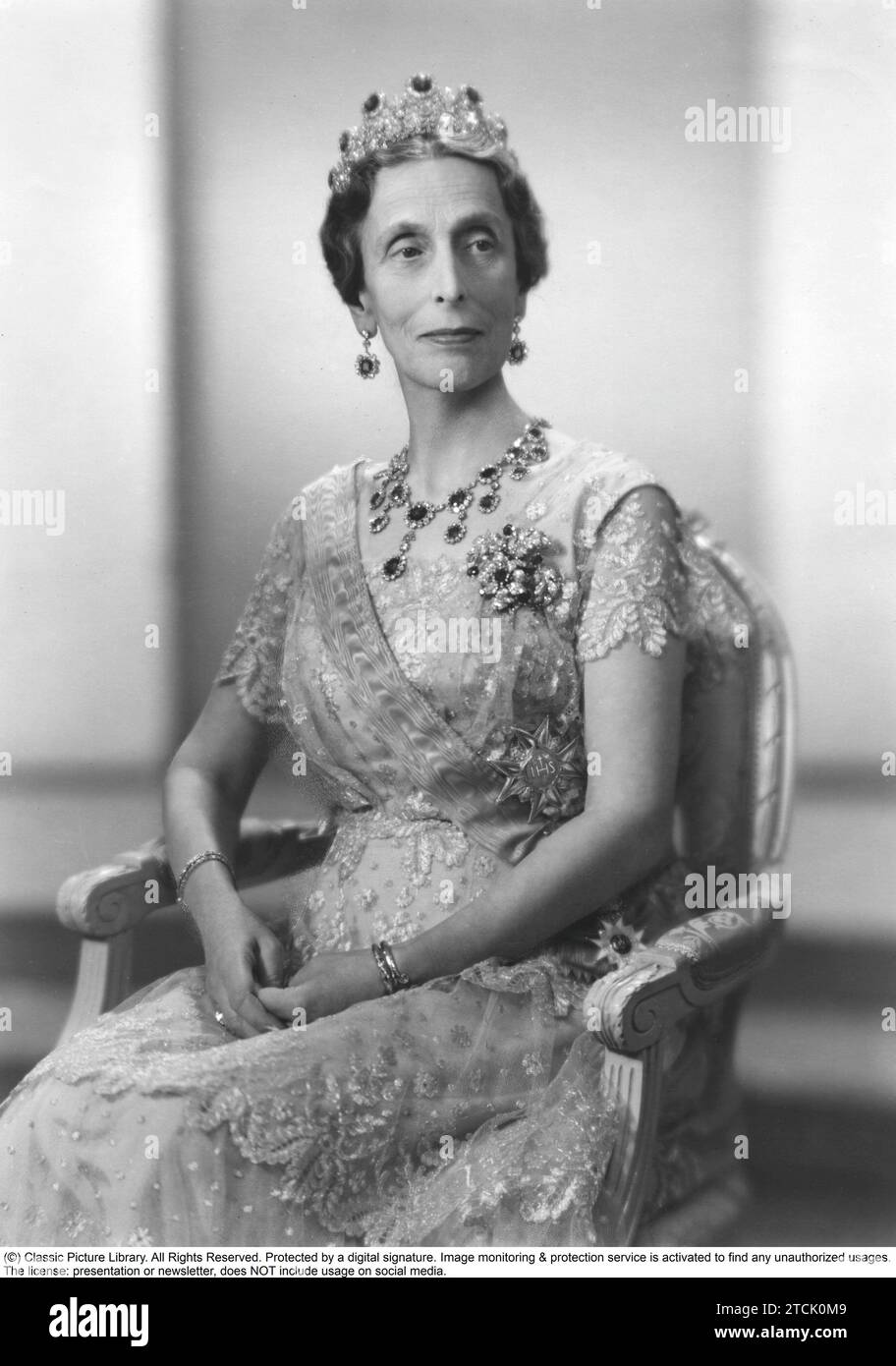 Louise Mountbatten. Geboren am 13. juli 1889 bis 7. märz 1965, Königin von Schweden von 1950 bis zu ihrem Tod 1965 als Ehefrau von König Gustaf VI. Adolf. 1945 Stockfoto