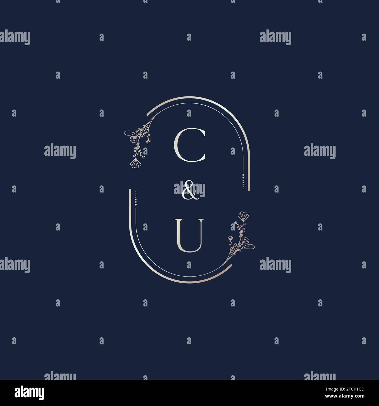 CU Wedding Initial-Logobuchstaben in hochwertigem, professionellem Design, das auf allen Printmedien gut gedruckt wird Stock Vektor