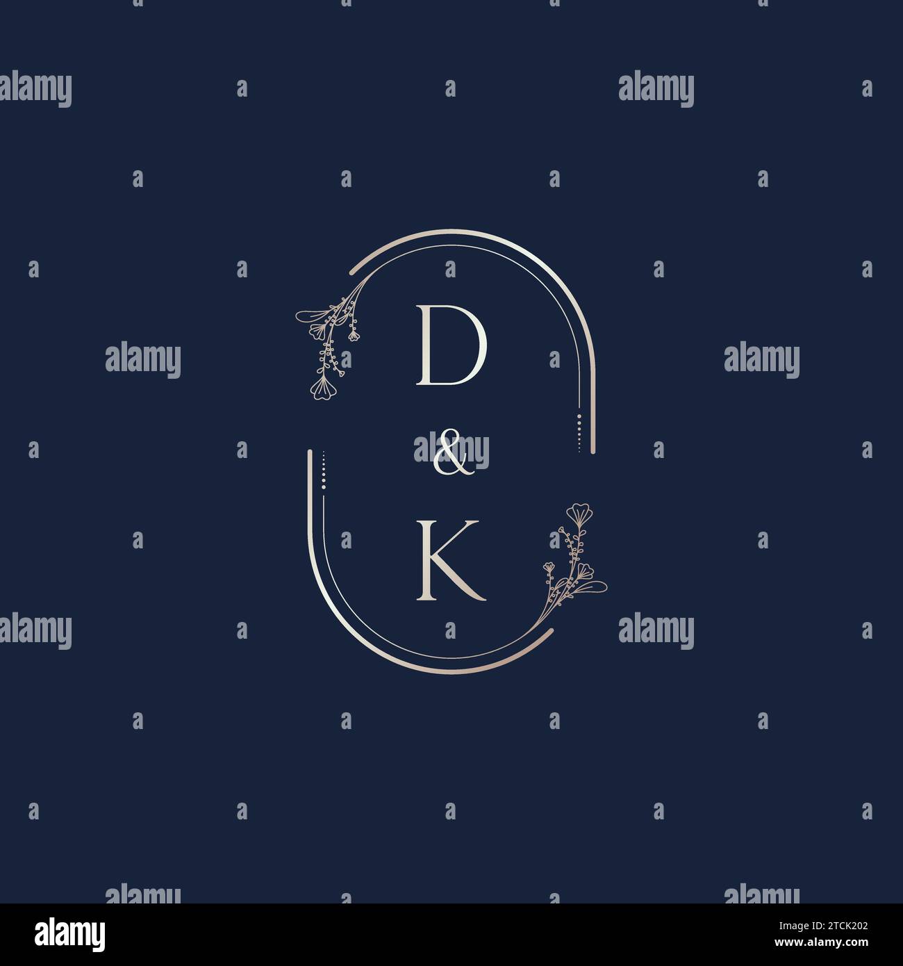 DK Wedding Initial-Logobuchstaben in hochwertigem, professionellem Design, das auf allen Printmedien gut gedruckt wird Stock Vektor
