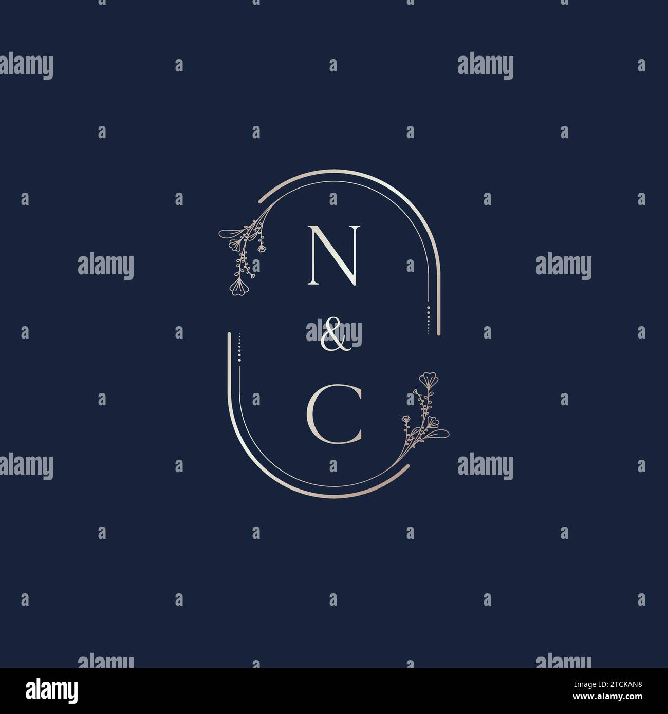 NC Wedding Initial-Logobuchstaben in hochwertigem, professionellem Design, das auf allen Druckmedien gut gedruckt werden kann Stock Vektor