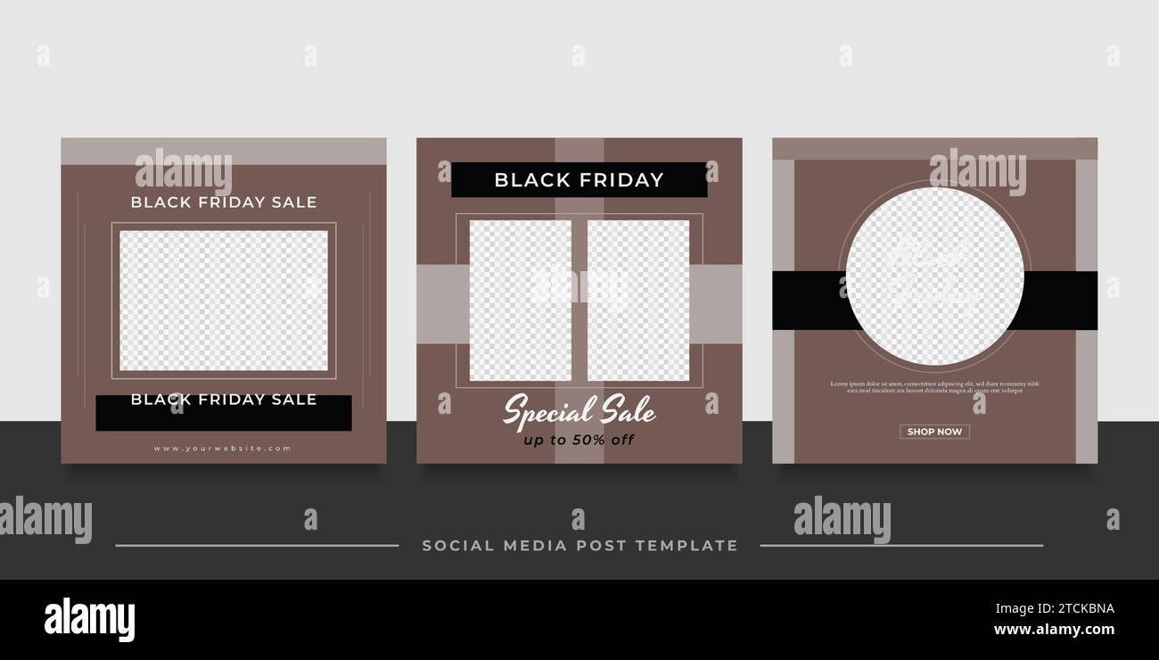 Black Friday Sale Social-Media-Postvorlage im minimalistischen Stil Stock Vektor