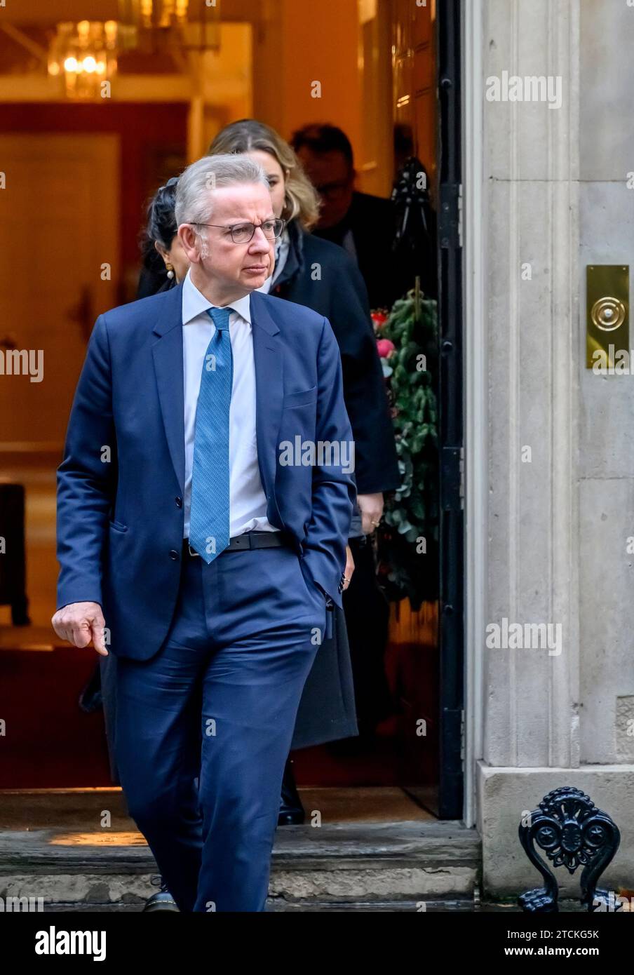 Michael Gove Abgeordneter (Con: Surrey Heath - Staatssekretär für Nivellierung, Wohnungsbau und Gemeinschaften; Minister für zwischenstaatliche Beziehungen) in Downin Stockfoto