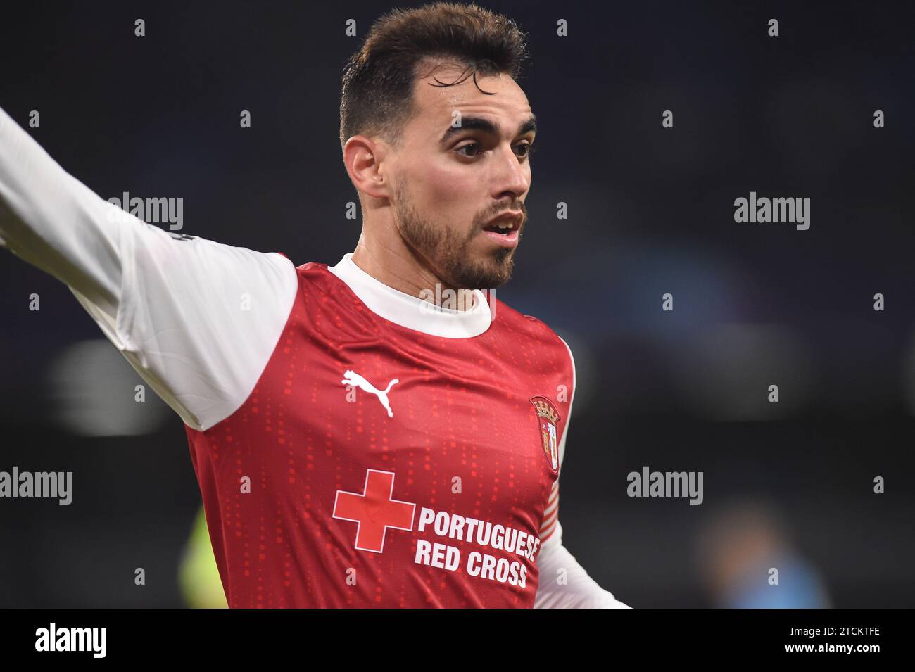 Neapel, Italien. Dezember 2023. Ricardo Horta vom SC Braga während des UEFA Champions League-Spiels zwischen dem SSC Napoli und dem SC Braga am 12. Dezember 2023 im Stadio Diego Armando Maradona Neapel Italien. Franco Romano/Alamy Live News Stockfoto