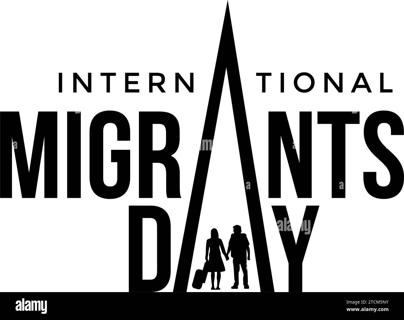 Internationaler Migrationstag am 18. Dezember. Für Druck- und Webanwendungen. Stock Vektor