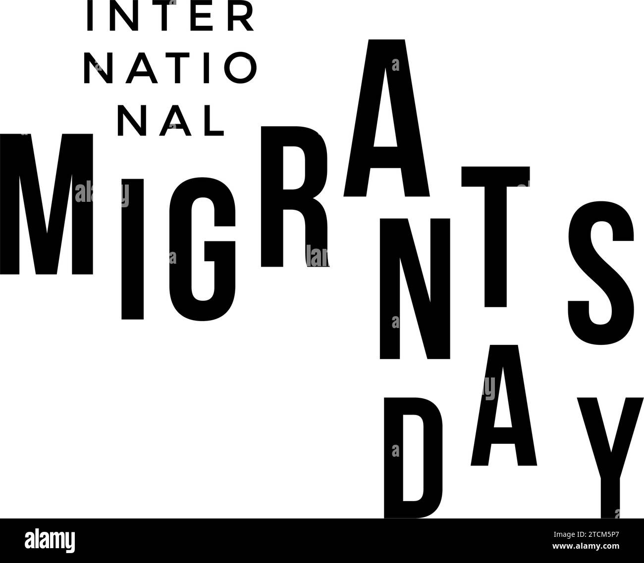 Internationaler Migrationstag am 18. Dezember. Für Druck- und Webanwendungen. Stock Vektor