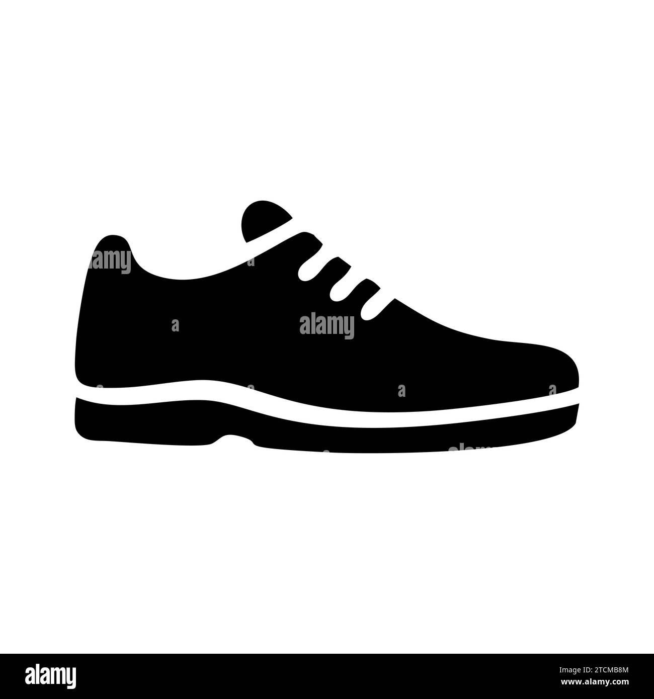 Schuh-Symbol. Schwarzes Schuhsymbol auf weißem Hintergrund. Vektorabbildung. Stock Vektor