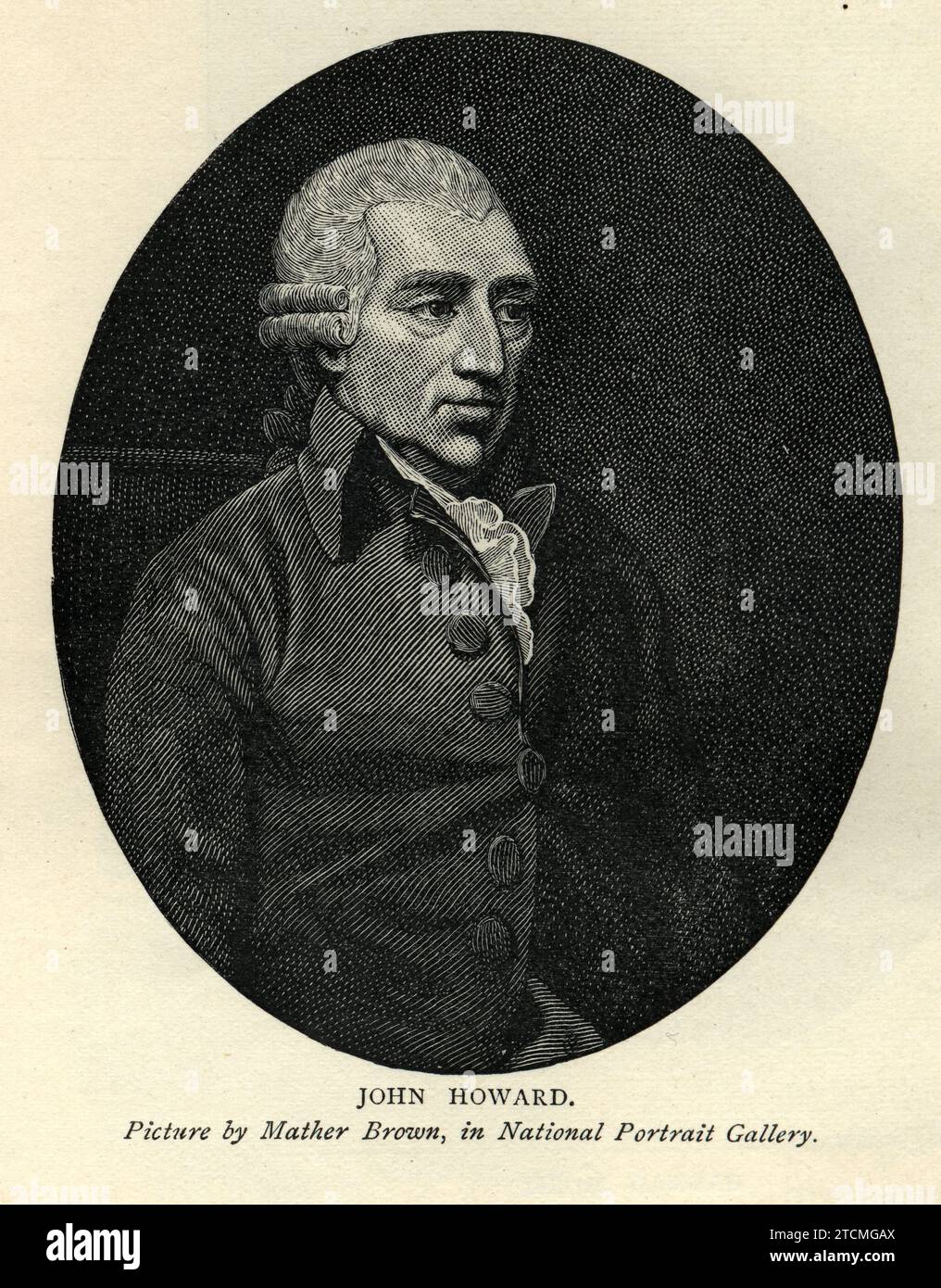 John Howard, ein Philanthrope aus dem 18. Jahrhundert und früherer englischer Gefängnisreformer, Portrait, Vintage Illustration Stockfoto