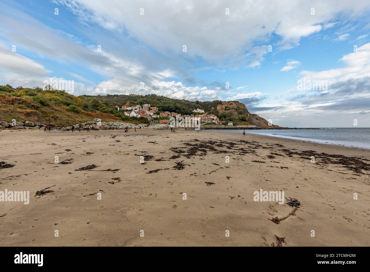 Strand in Runswick Bay, North Yorkshire Stockfoto