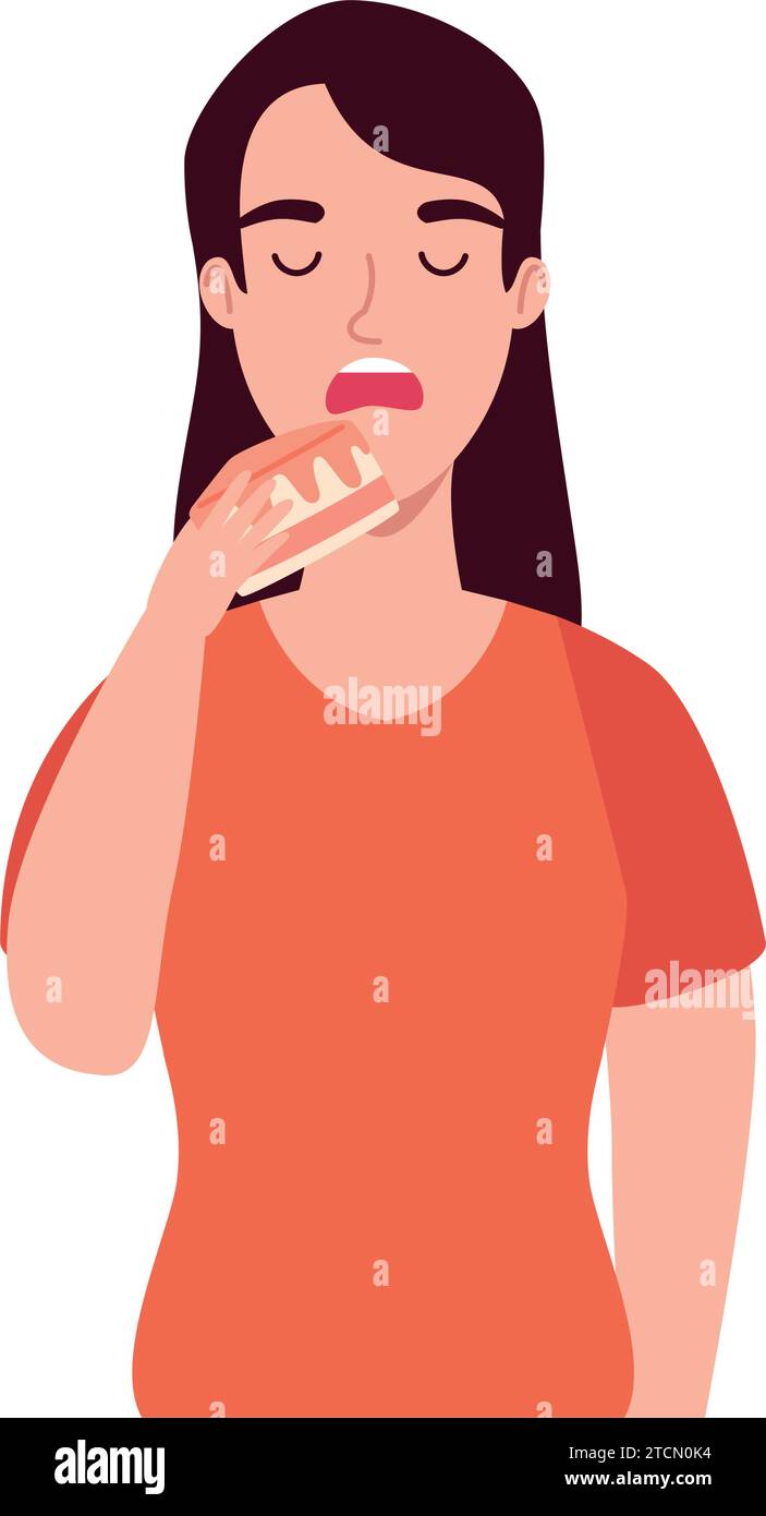 Bulimie und Mädchenessstörung Stock Vektor