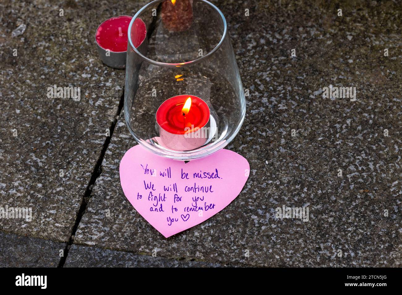 Mahnwache für die ermordete Transgender-Teenagerin Brianna Ghey Stockfoto