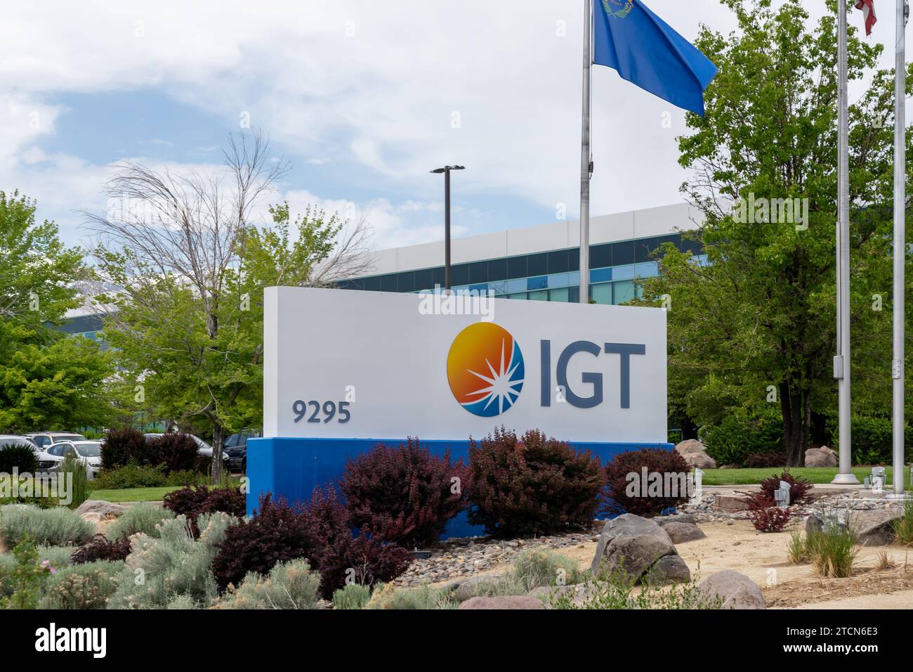 IGT (International Game Technology) mit Sitz in Reno, Nevada, USA, 5. Juni 2023. Stockfoto