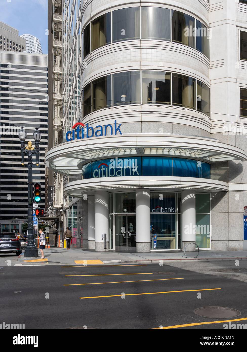 Citibank in der 99 Post St in San Francisco, Kalifornien, USA Stockfoto