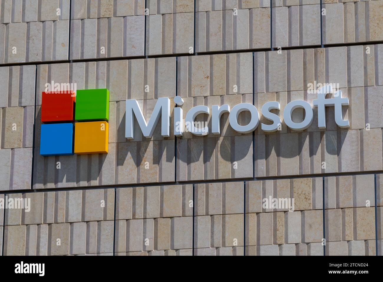 Microsoft unterzeichnet das Gebäude auf dem Silicon Valley Corporate Campus in Mountain View, Kalifornien, USA Stockfoto