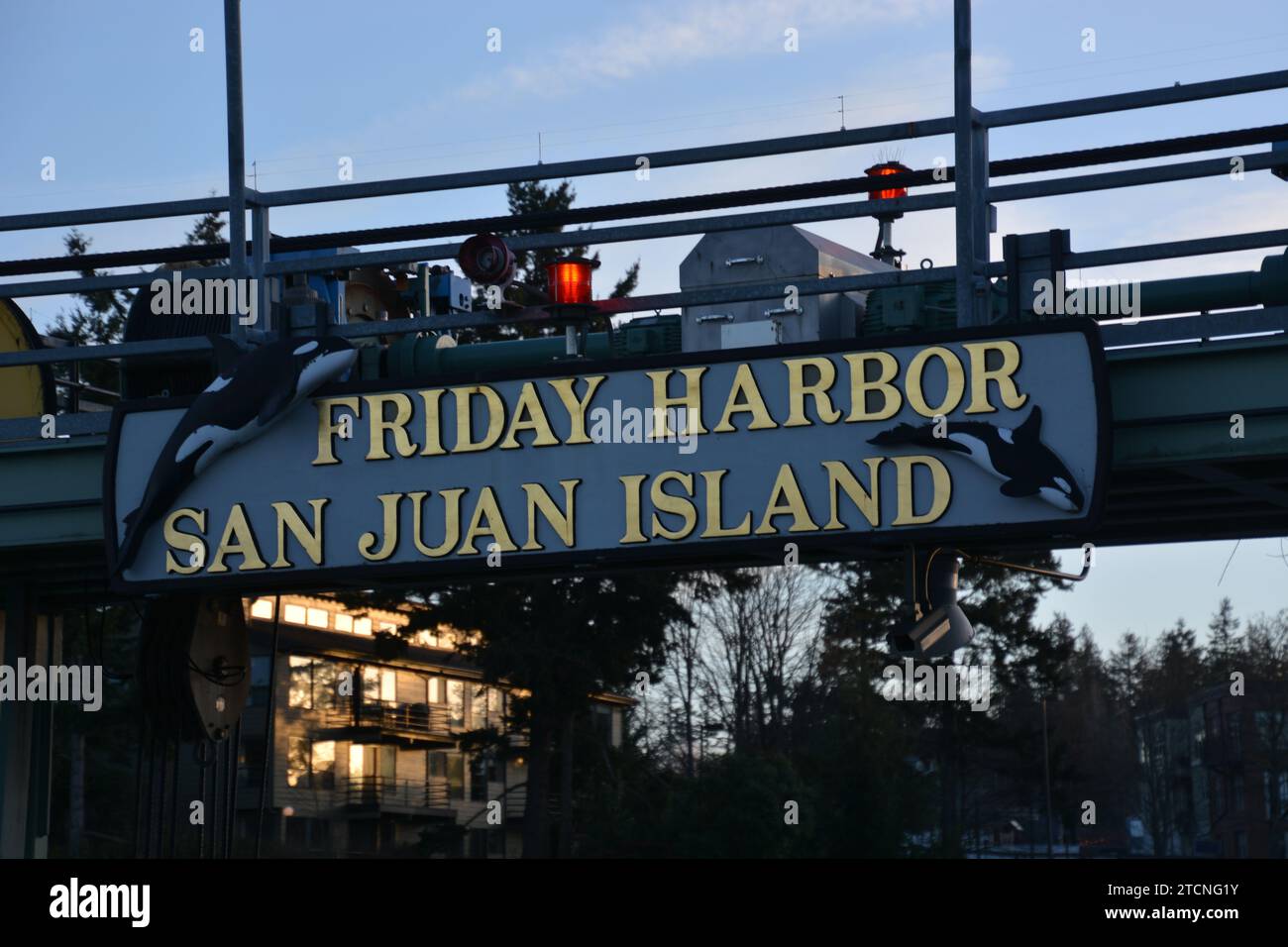 Fähranleger am Friday Harbor, San Juan Island Washington USA Stockfoto