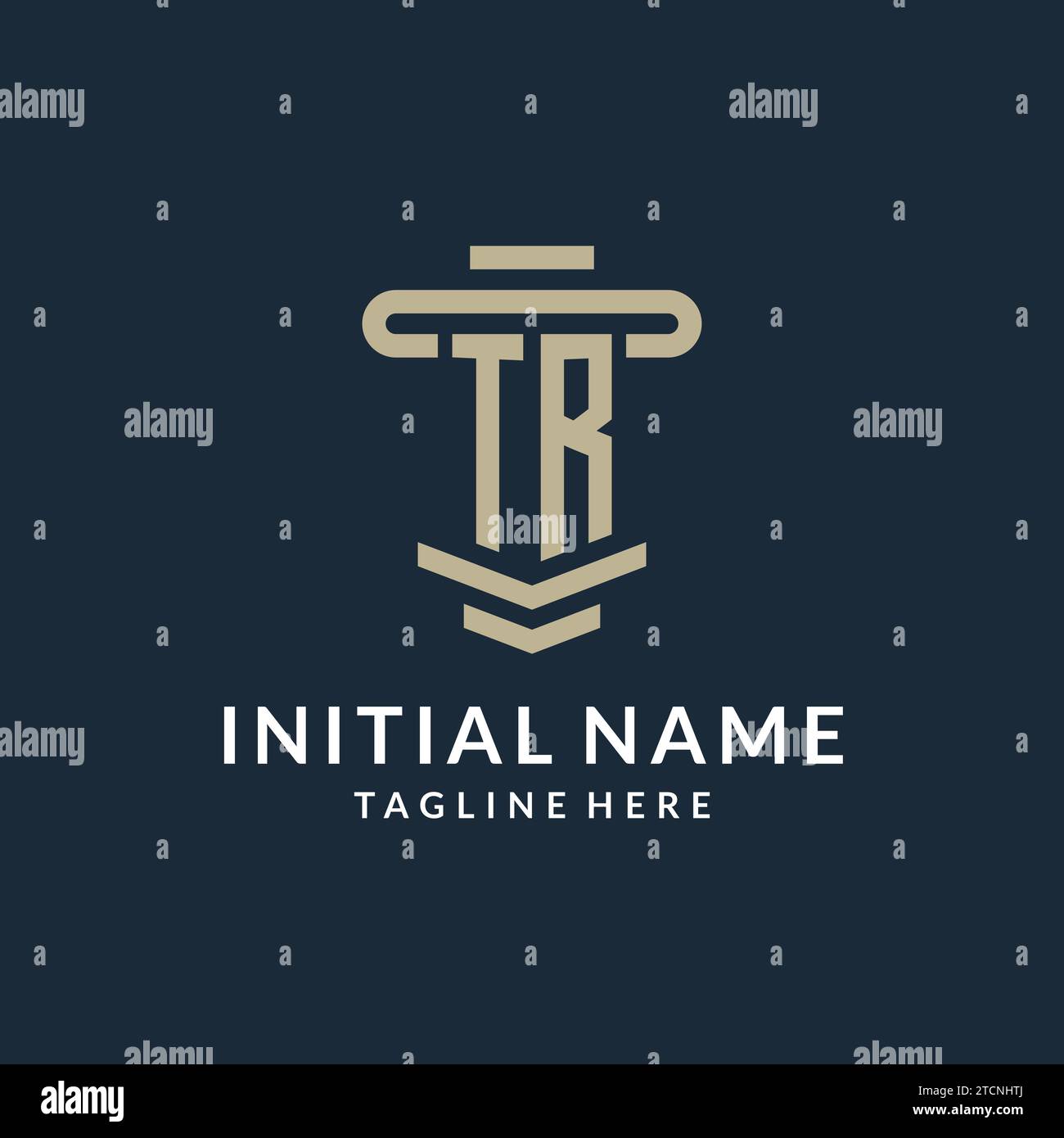 TR Initial Logo Monogramm mit einfachen luxuriösen Säulen Linie Vektor Design Ideen Stock Vektor