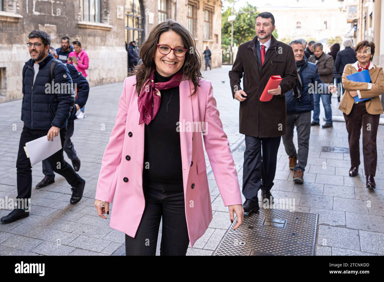 Valencia, 17.01.2020. Mónica Oltra auf der Consell-Pressekonferenz. Foto: Mikel Ponce. ARCHDC. Quelle: Album / Archivo ABC / Mikel Ponce Stockfoto