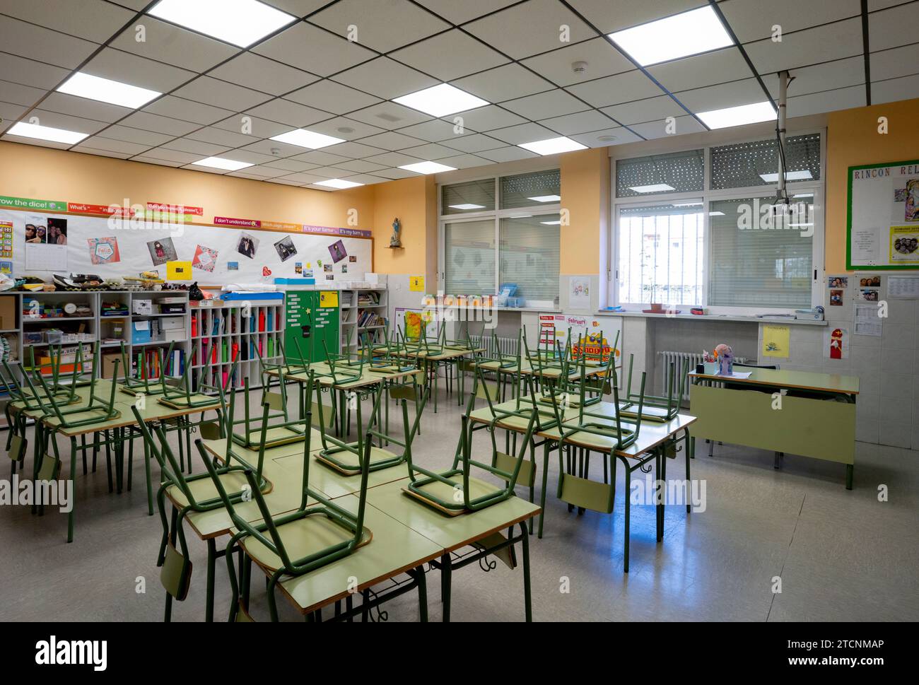 Madrid, 03.11.2020. Bericht über den ersten Tag ohne Unterricht aufgrund der Coronavirus-Epidemie an der Claret-Schule in der Corazón de María-Straße Nr. 1. Foto: Ignacio Gil. ARCHDC. Quelle: Album / Archivo ABC / Ignacio Gil Stockfoto