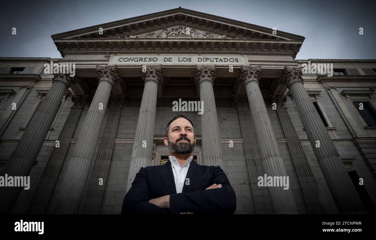 Madrid, 18.12.2019. Interview mit Santiago Abascal (Vox) im Abgeordnetenkongress. Foto: Ignacio Gil. ARCHDC. Quelle: Album / Archivo ABC / Ignacio Gil Stockfoto