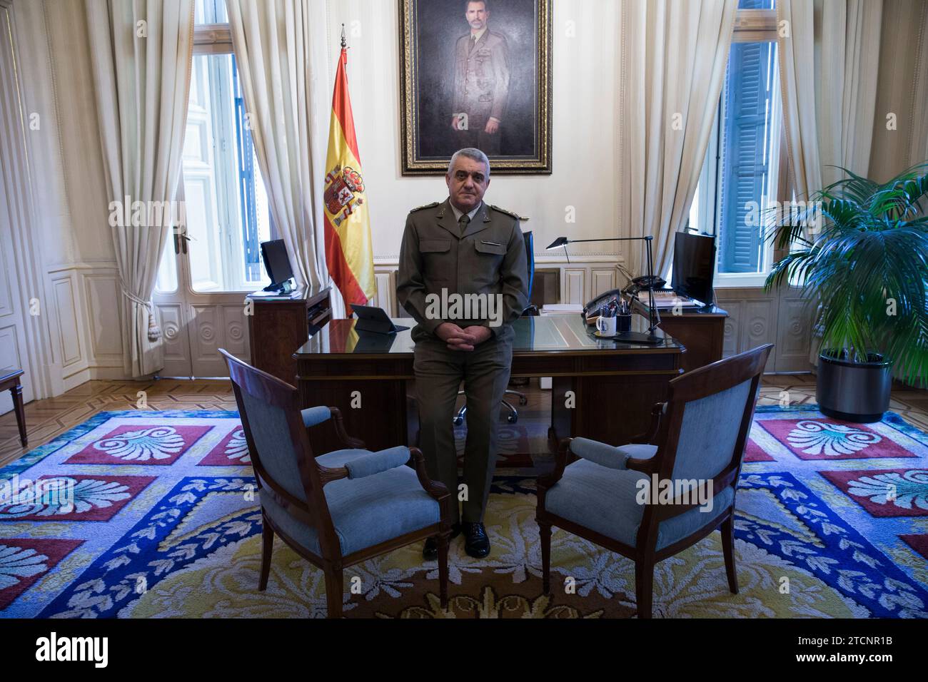 Madrid, 14.04.2020. Interview mit General Francisco Javier Varela Salas, Stabschef der Armee (JEME). Foto: Ángel de Antonio. ARCHDC. Quelle: Album / Archivo ABC / Ángel de Antonio Stockfoto