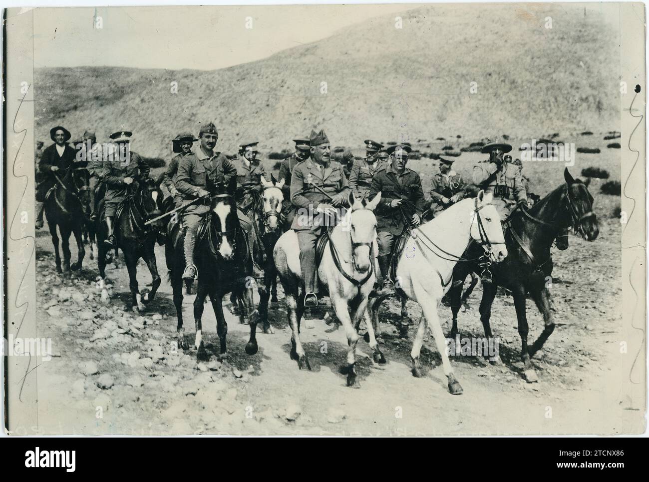 Marokko, 1925. Marokkanischer Krieg. Francisco Franco, Miguel Primo de Rivera, José Sanjurjo und Leopoldo Saro. Quelle: Album/Archivo ABC Stockfoto