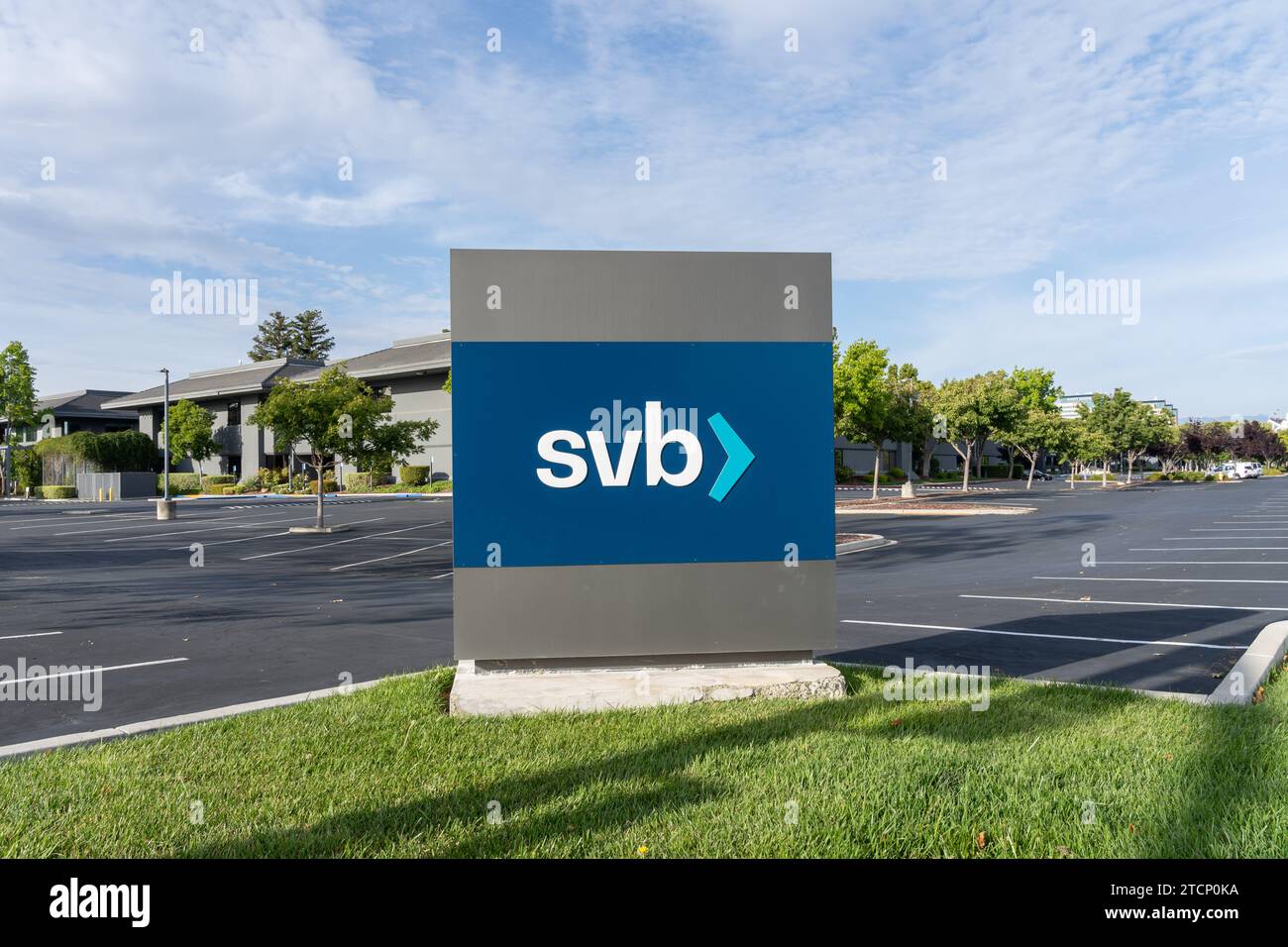 Büro der Silicon Valley Bank (SVB) in Santa Clara, Kalifornien, USA Stockfoto