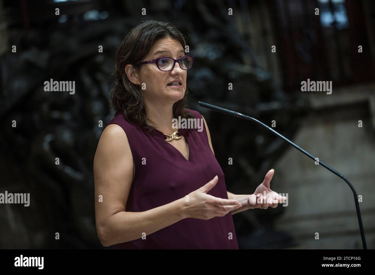 Valencia, 20.08.2015. Mónica Oltra, Vizepräsident der Generalitat Valenciana. Foto: Mikel Ponce ARCHDC. Quelle: Album / Archivo ABC / Mikel Ponce Stockfoto