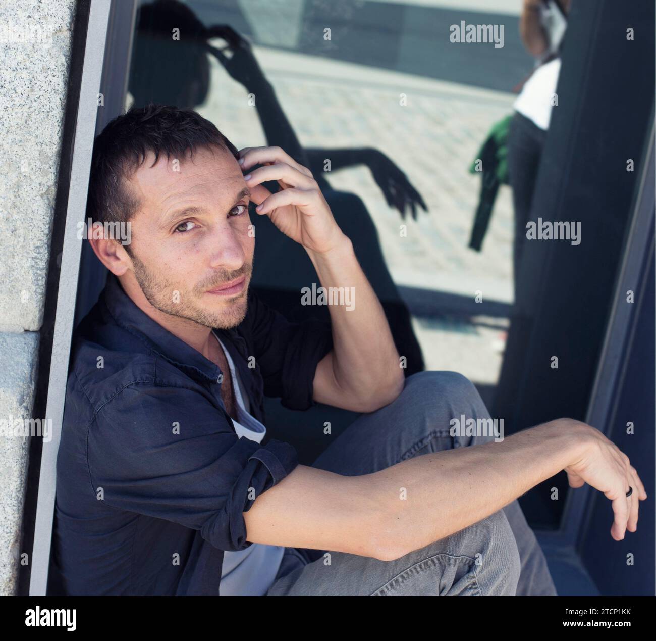 Madrid, 18. September 2013. Interview mit Pablo Derqui, der im spanischen Theater vorstellt. „Roberto Zucco.“ Foto: Ignacio Gil .Archdc. Ignacio Gil. Quelle: Album / Archivo ABC / Ignacio Gil Stockfoto