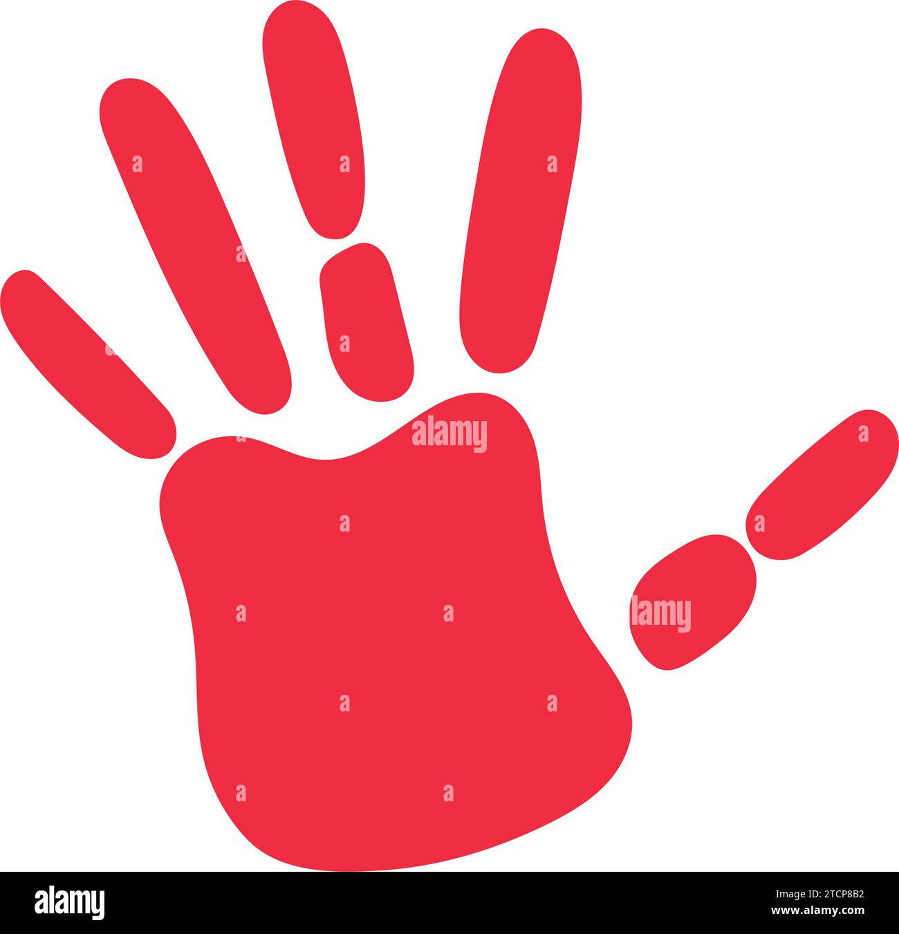 Rote Hand Tag Design Vektor isoliert Stock Vektor