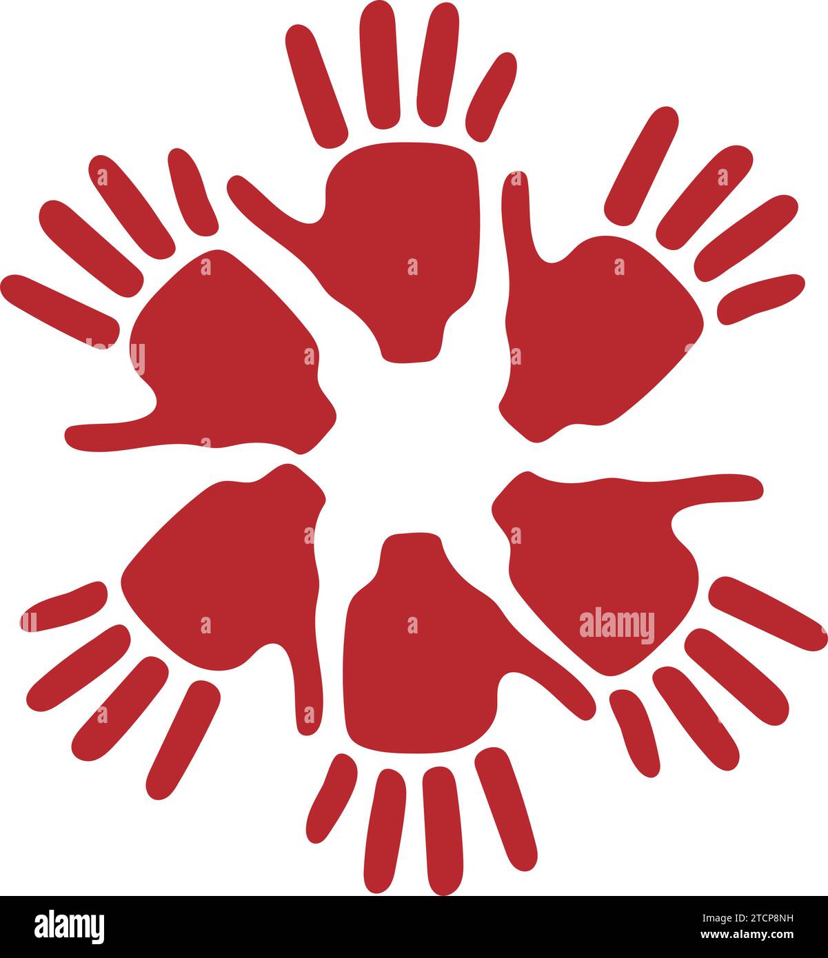 Rote Hände Tag Illustration Vektor isoliert Stock Vektor