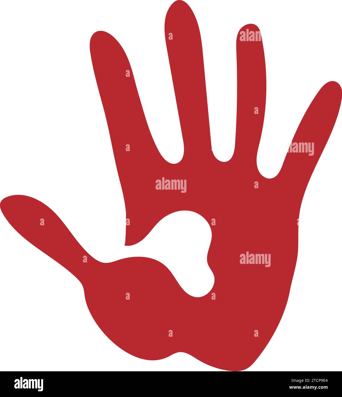 Rote Hand Tag Illustration Design Vektor isoliert Stock Vektor