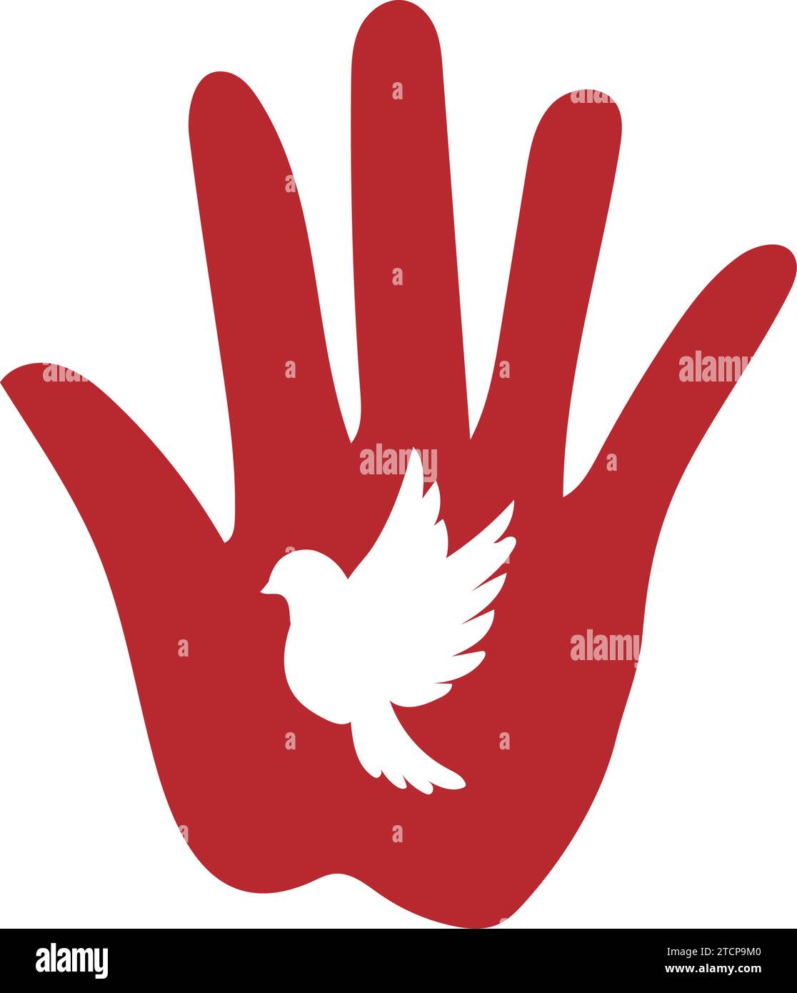 Roter Tag mit einem Taubenvektor isoliert Stock Vektor