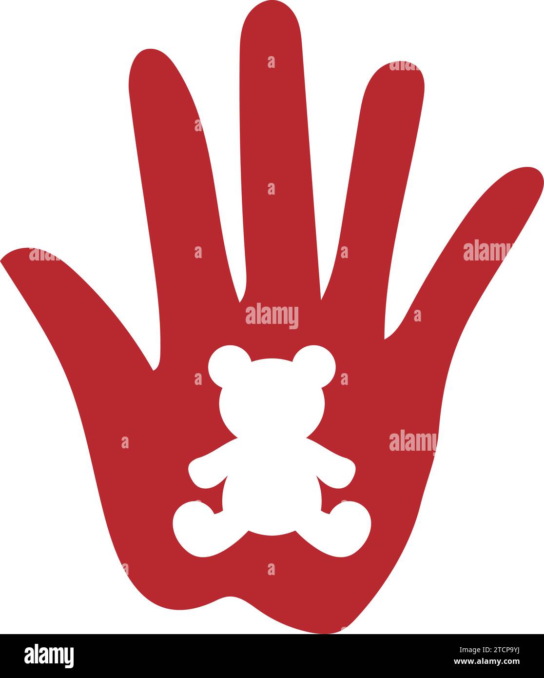 Roter Tag mit einem Teddybären-Vektor isoliert Stock Vektor