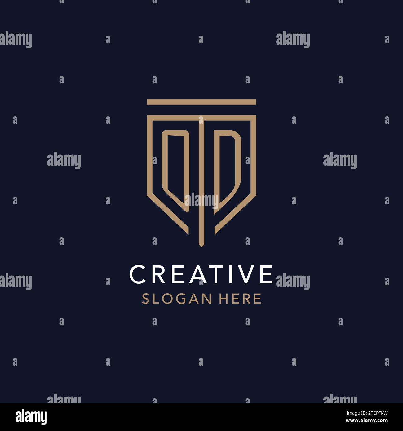 Initial-Logo-Monogramm im OD-Design mit schlichtem, luxuriösem Design Stock Vektor